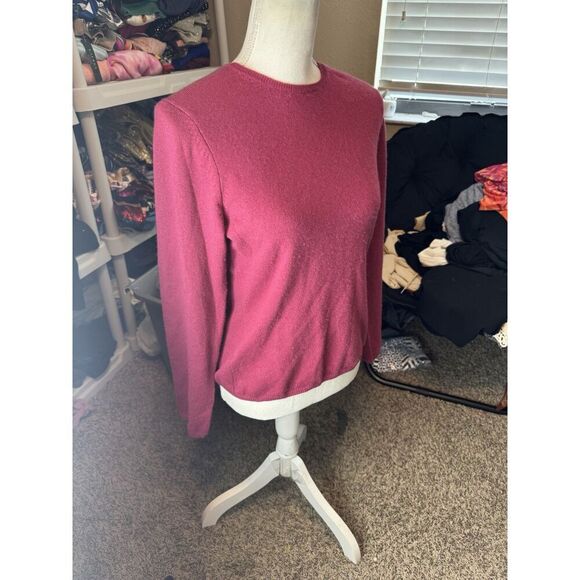 Charter Club 100% Cashmere Sweater Tee - Bright Pink - Size Medium Cozy Soft - Picture 3 of 4